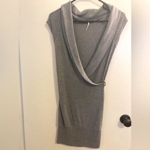 Grey sweater dress.